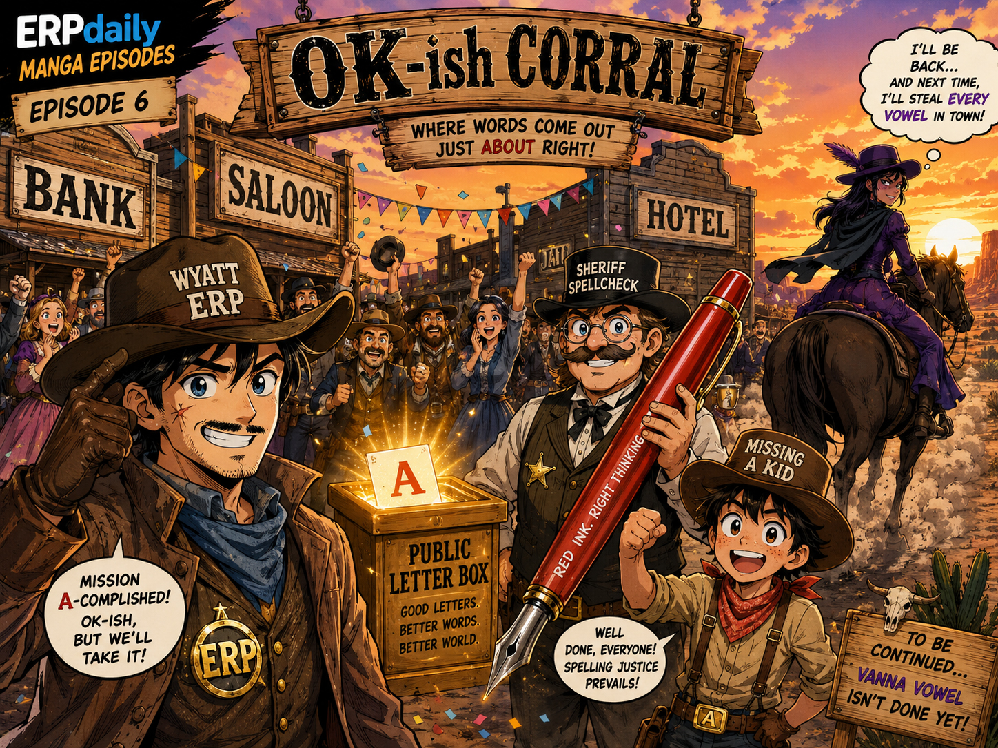 Episode 6: Victory at the OK-ish Corral with repaired signs.