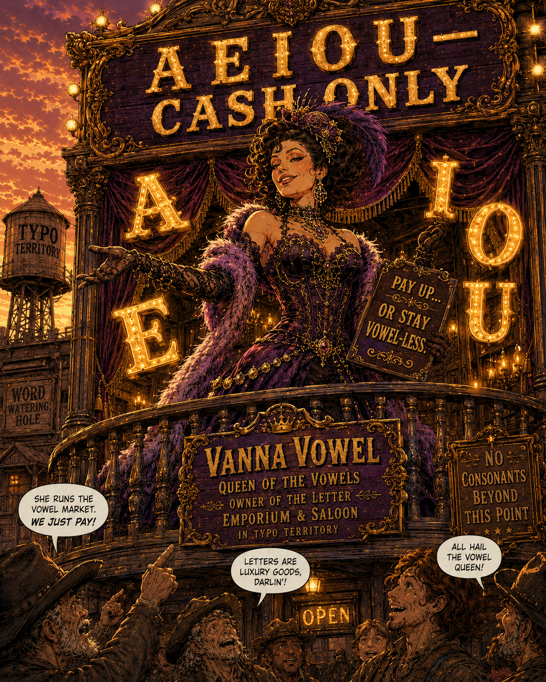Vanna Vowel character poster.